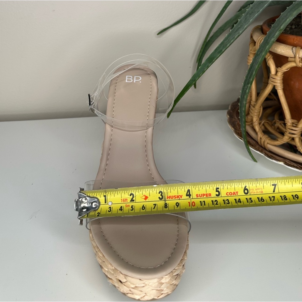 BP. Clear Strap Espadrille Wedge Sandals Size 10M Ankle Strap Platform Heels NWT - Picture 12 of 12
